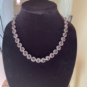 Sophisticated Silver and Black Tennis Necklace